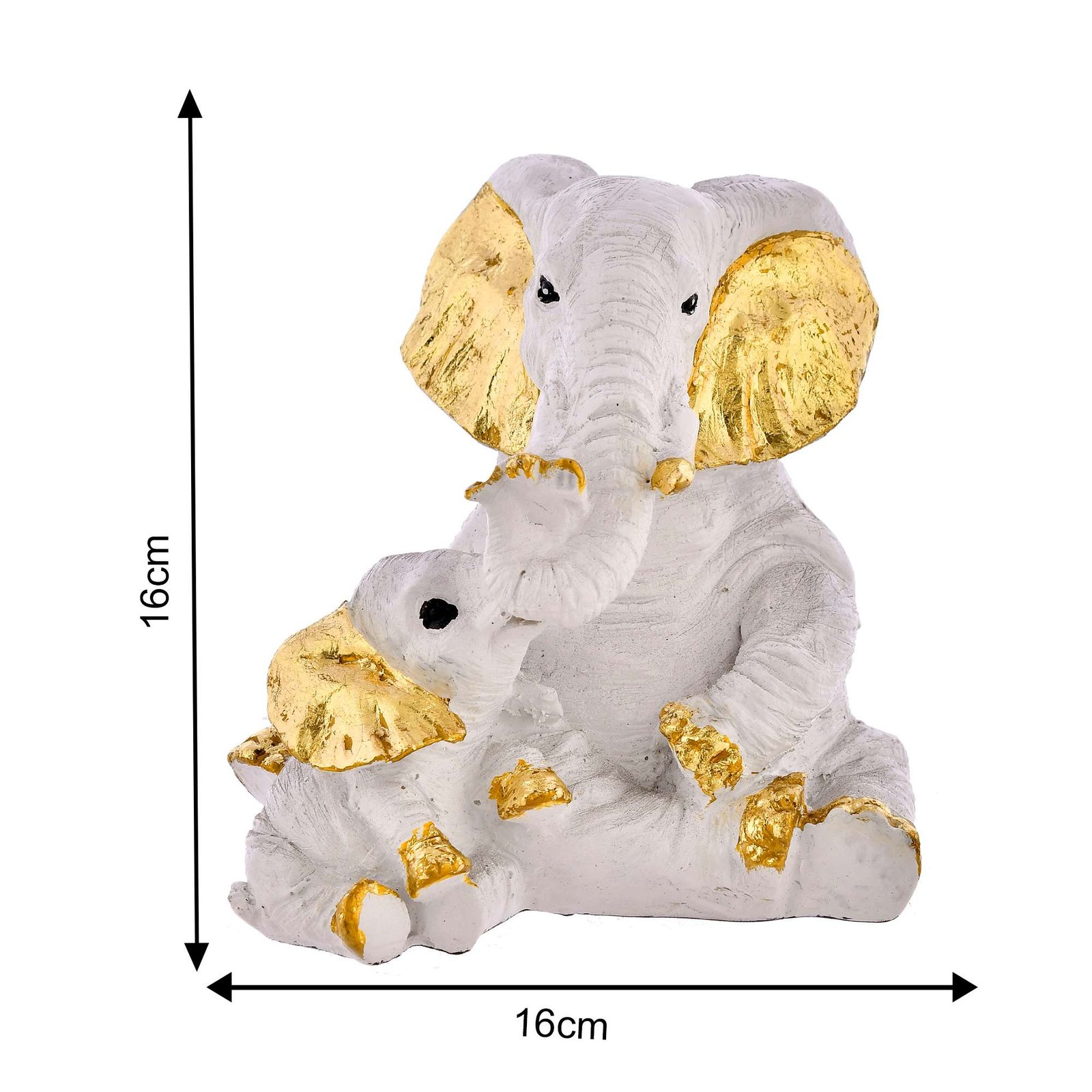 Small Elephant Family Mom and Baby Sculpture - Image 2