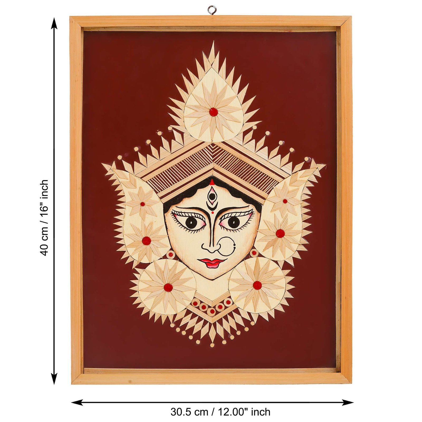 Bamboo Hand Crafted Framed Wall Hangings Of Durga Ji For Home D?cor | Bamboo Framed Art For Wall D?cor - Image 3